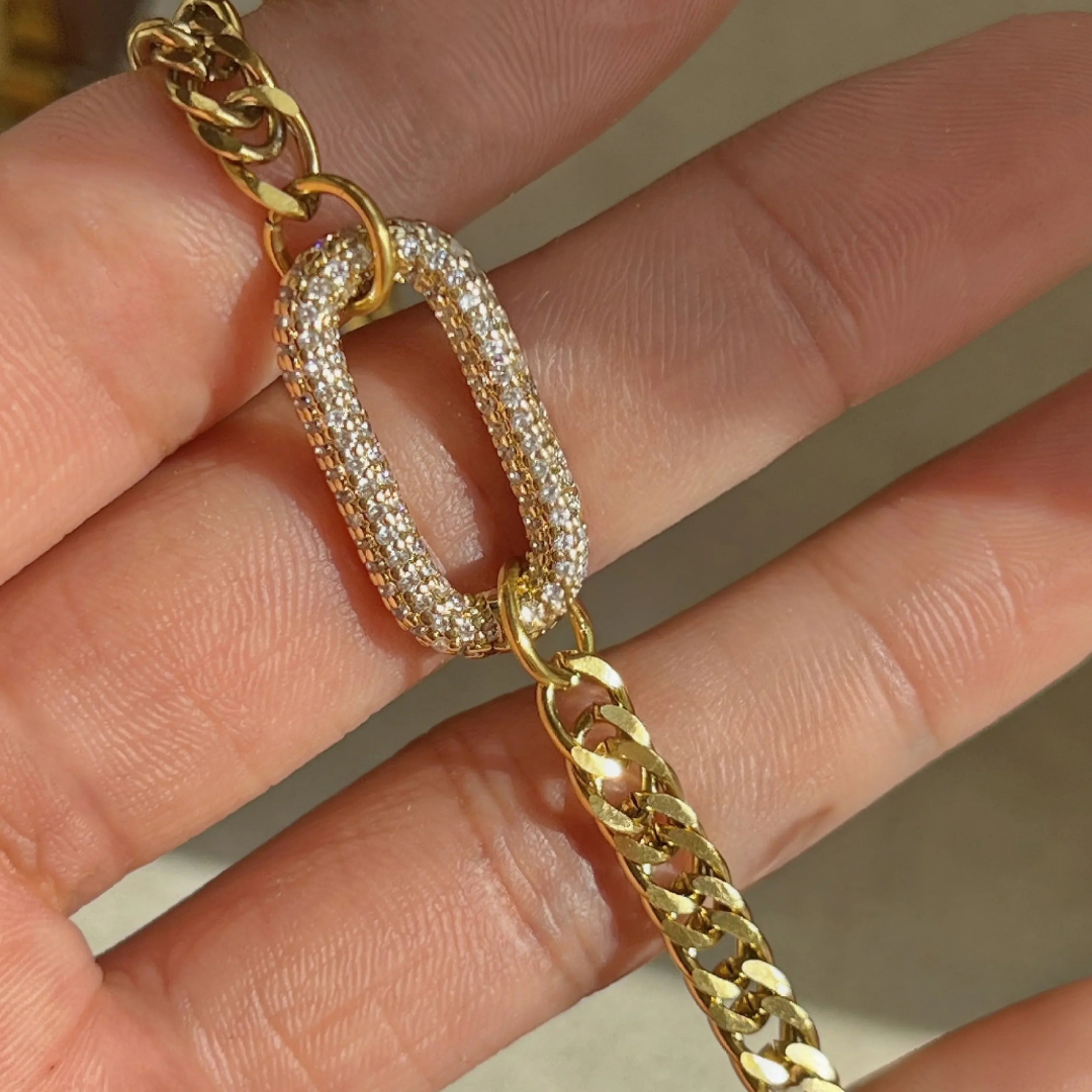 Isabelle – Bracelet Géométrique Exquis en Rhinestones