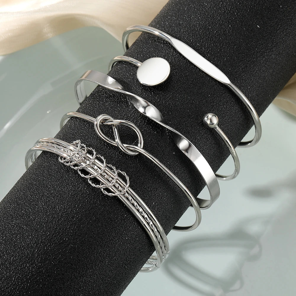 Neda – Ensemble de 5 Bracelets Joncs Torsadés