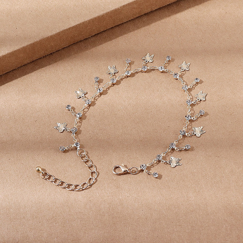 Bracelet de cheville Papillon à Franges - Bracelet de cheville en Zirconia