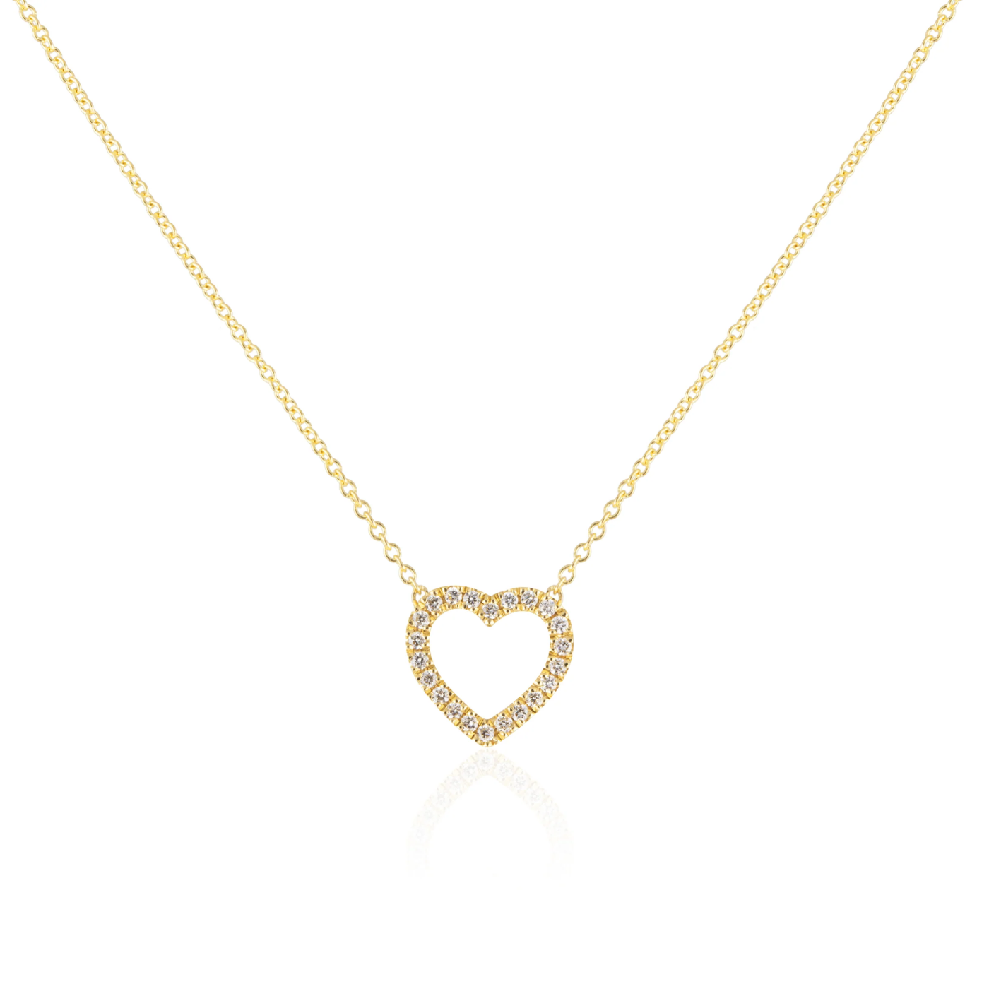 Collier en forme de cœur en or et diamant - Petite chaîne d'amour