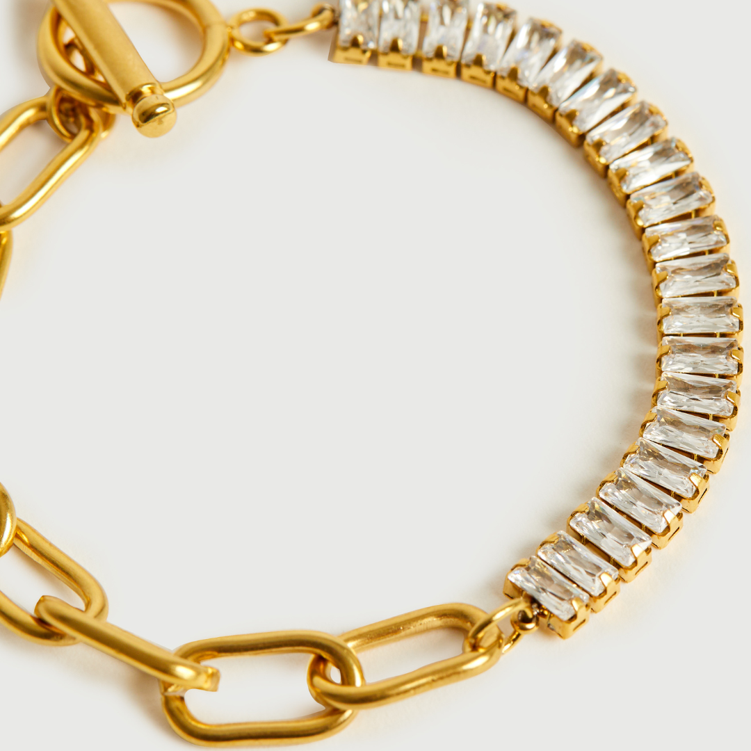 Blanche – Bracelet Chaîne Paperclip Épais