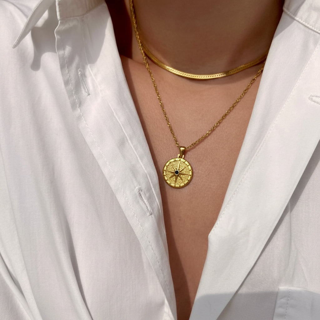 Celina – Collier en Acier Inoxydable avec Zircon