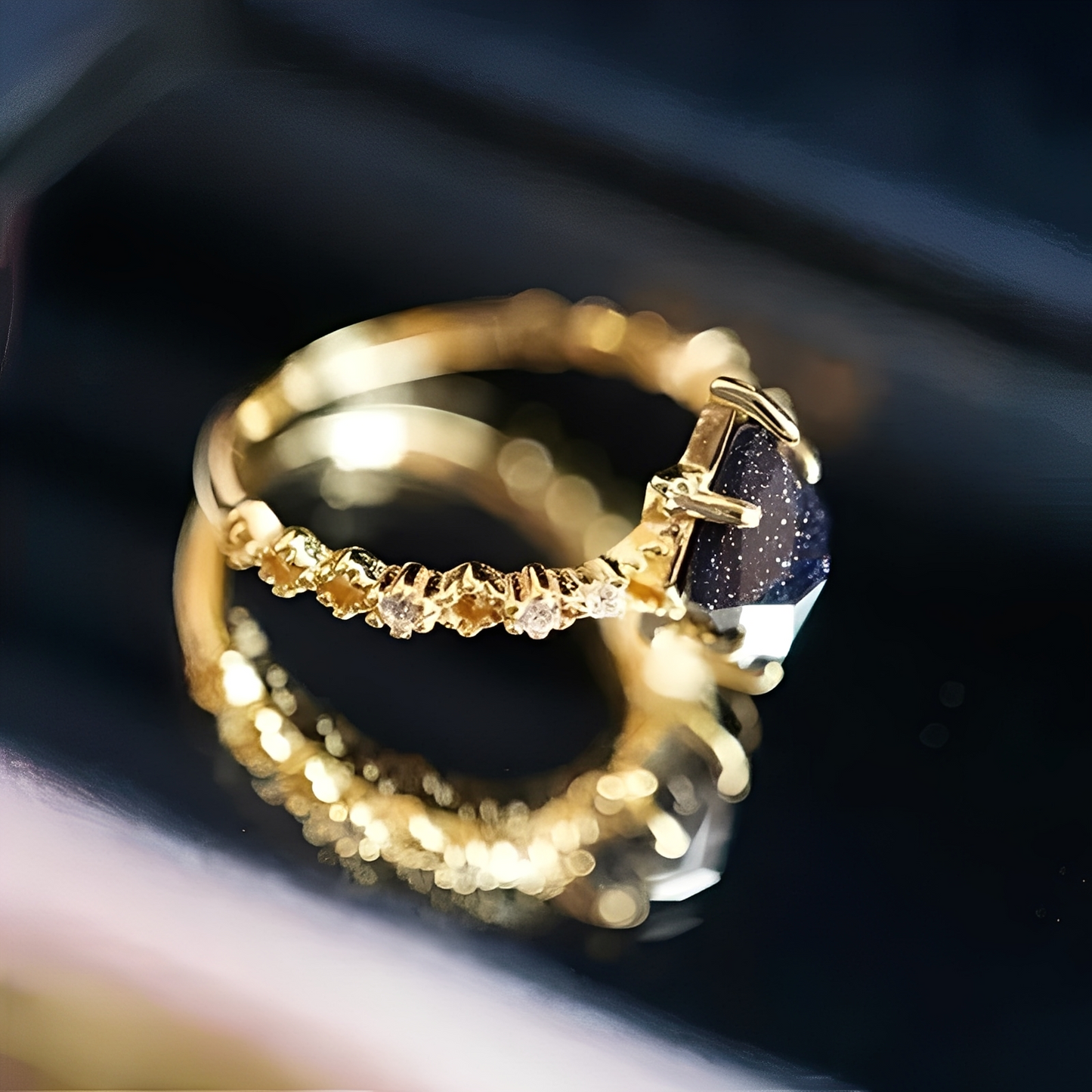 Nerisa – Bague Obsidienne Nuit Sombre