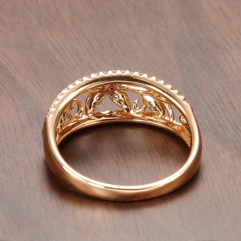 Athisa – Bague Florale en Cristal Éclatant