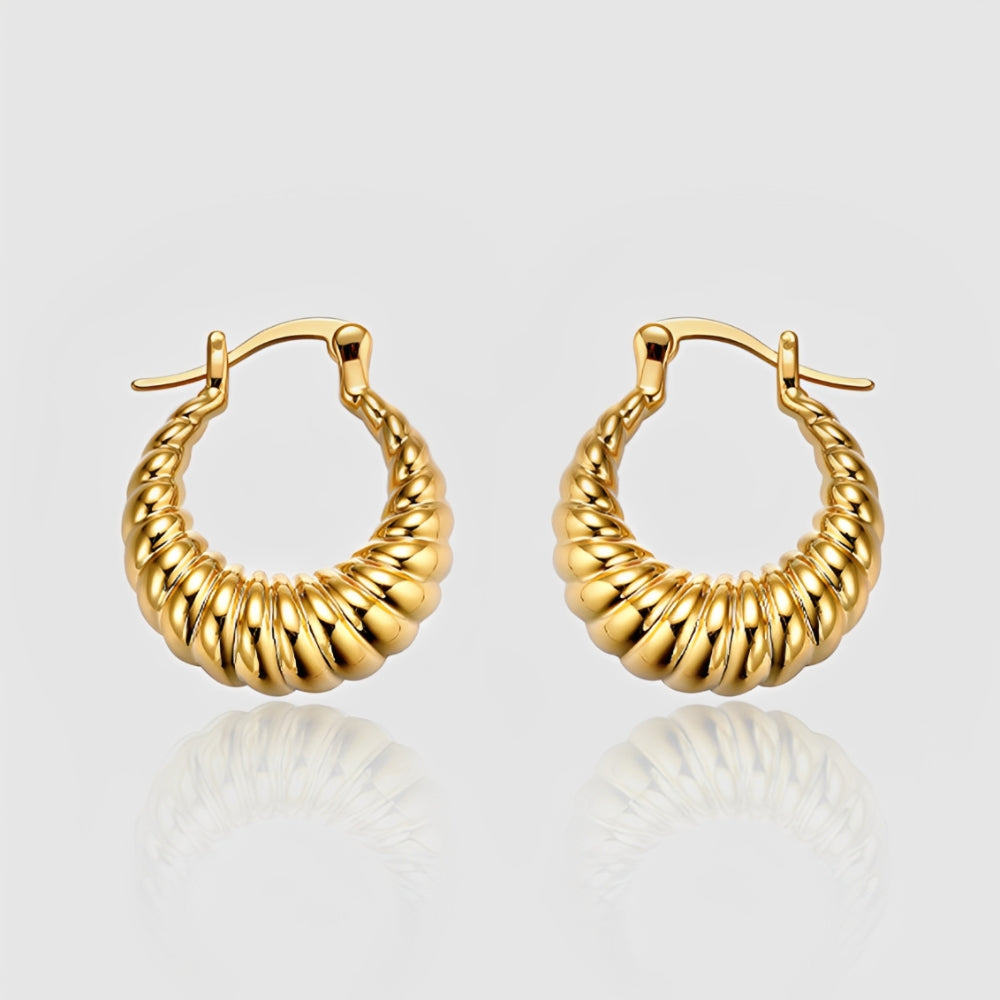 Zoe – Boucles d'Oreilles Créoles Épaisses Dorées