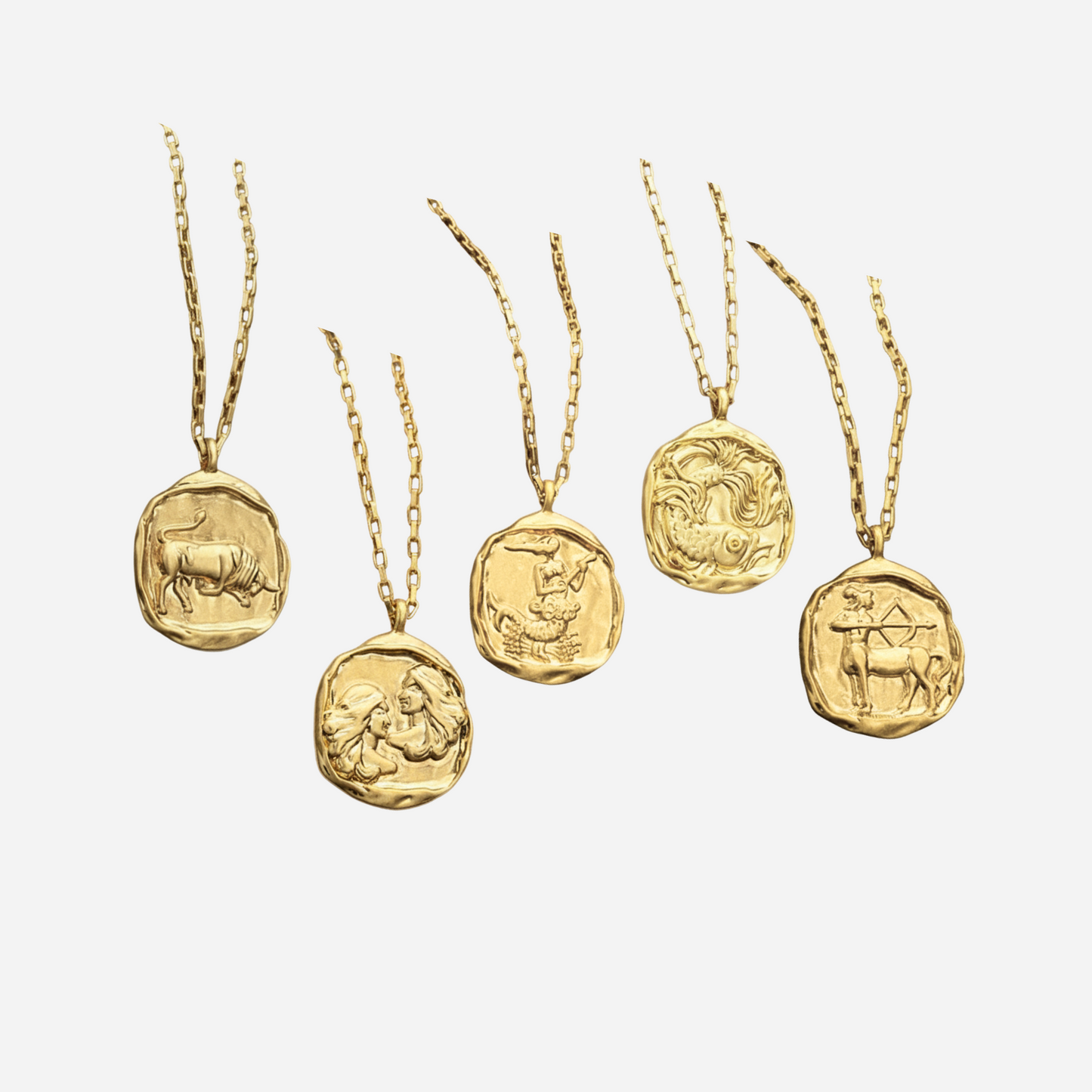 Zeki – Collier Médaillon Zodiaque Doré