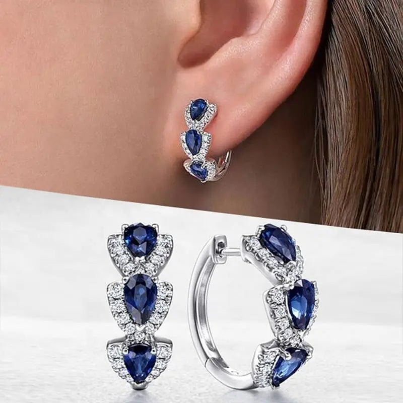 Ellie – Boucles d’Oreilles Royal Saphir Élégantes