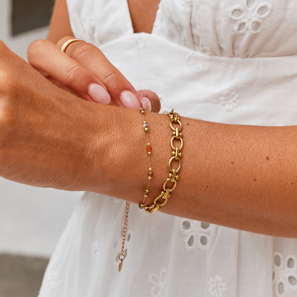 Kiarra – Bracelet Chaîne à Maillons Dorés