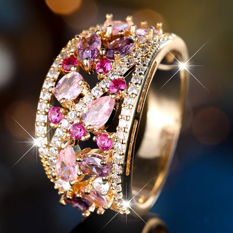 Lyra – Bague Texture Avancée avec Motif Creux Rond