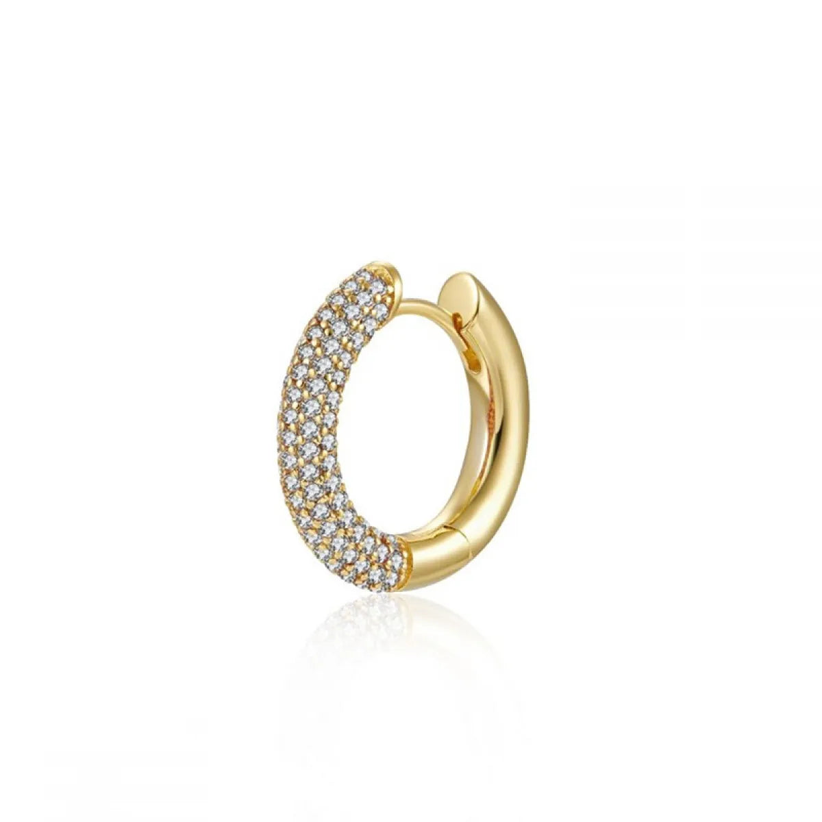 Amelie – Boucles d’oreilles géométriques en zircon doré