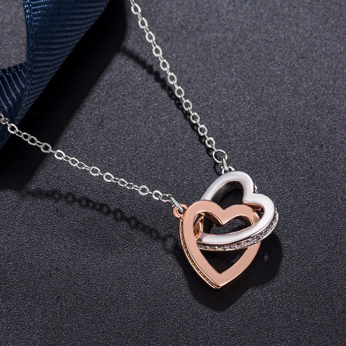 Miyori – Collier Double Cœur Platine