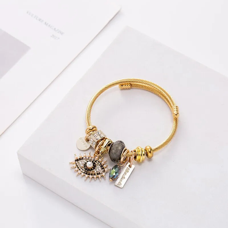 Aysha – Bracelet Porte-Bonheur Œil Protecteur