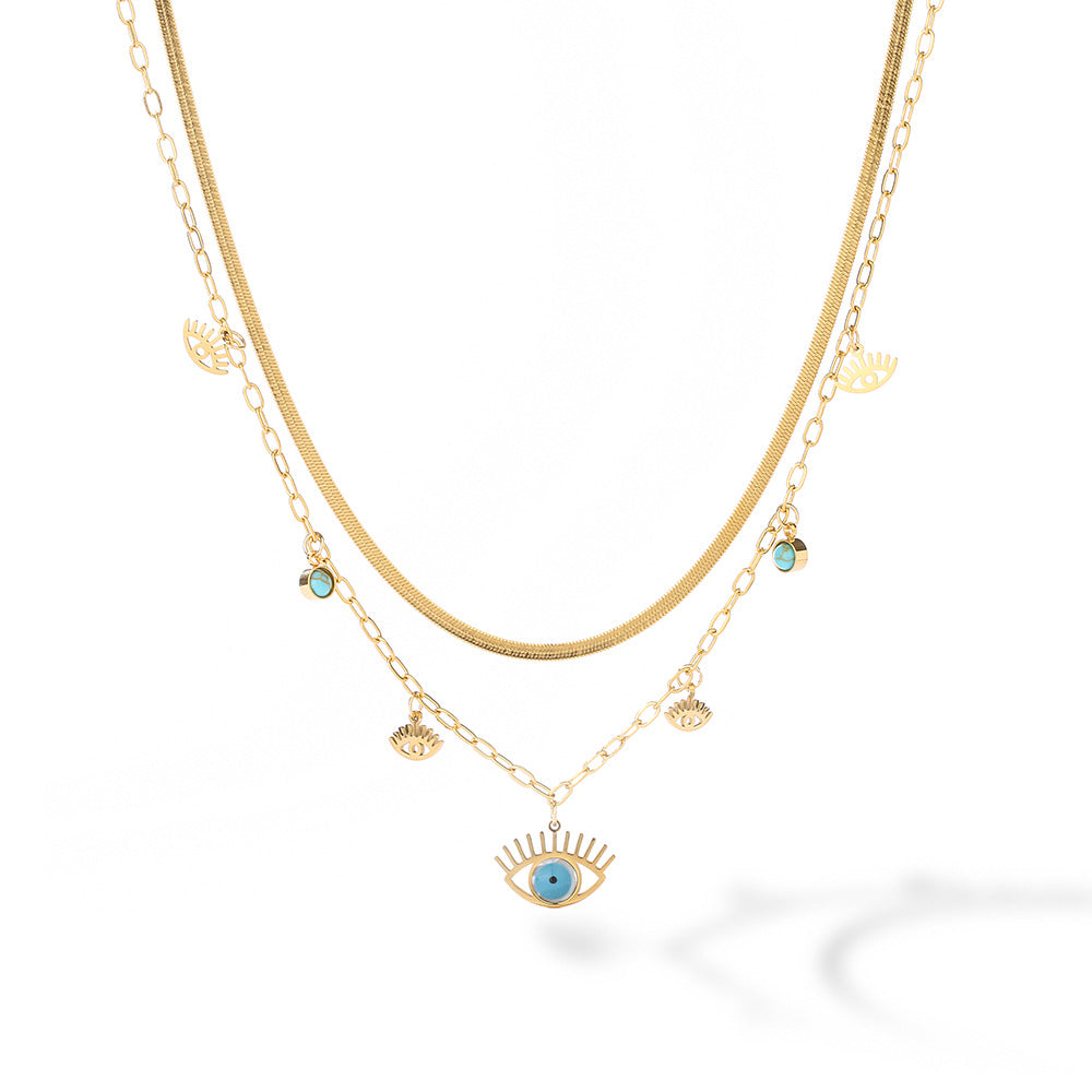 Elena – Collier double couche plaqué or véritable
