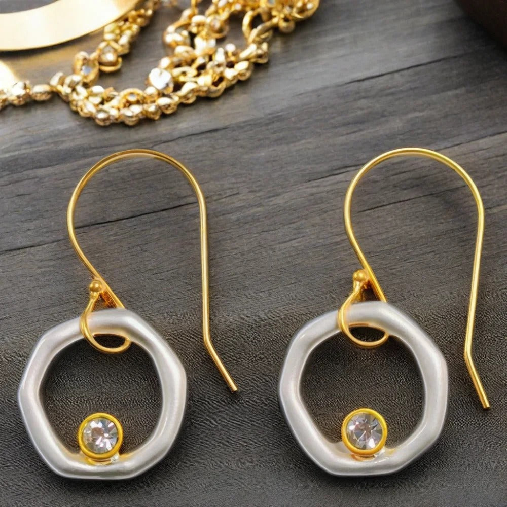 Zia – Boucles Vintage Zircone Or & Argent