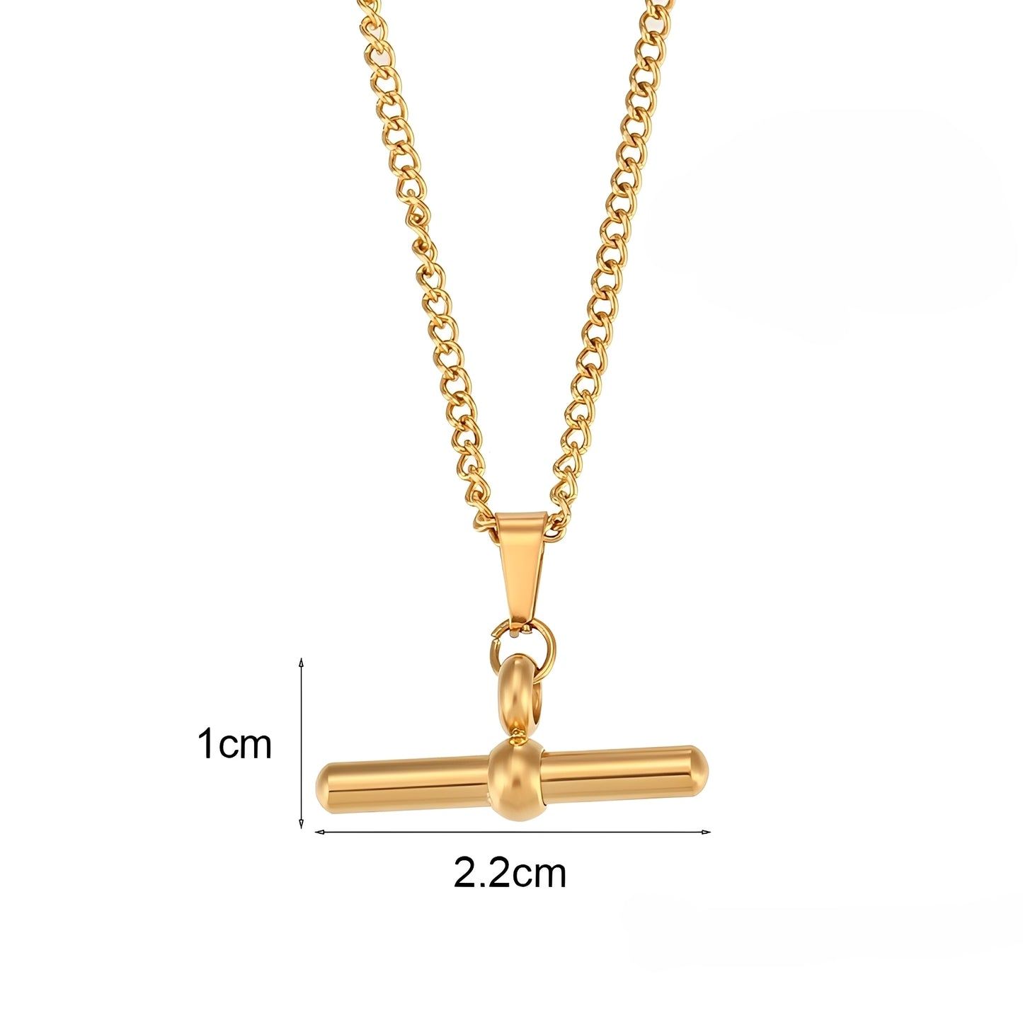 Lella – Collier T-Bar Knot Élégant en Or
