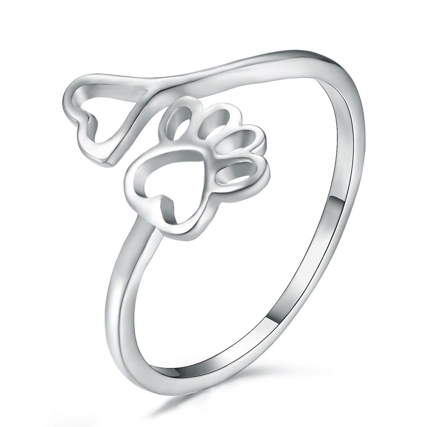 Alexa – Bague Amour à Imprimé Chien et Cœur Creux