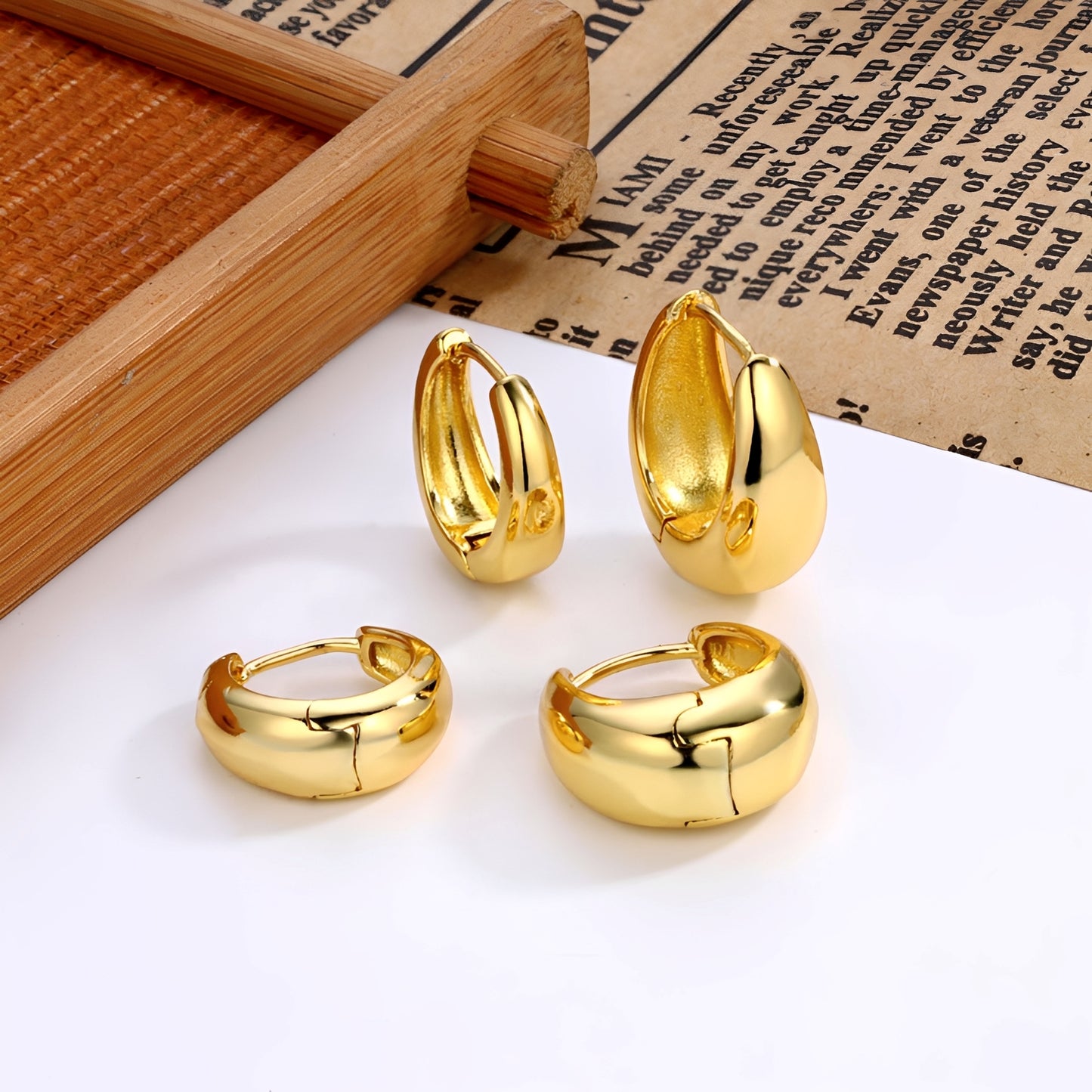 Renee – Boucles d'Oreilles Dorées