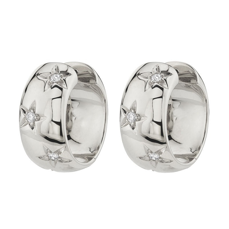 Hoshi – Boucles d’Oreilles Créoles Étoile Dorées