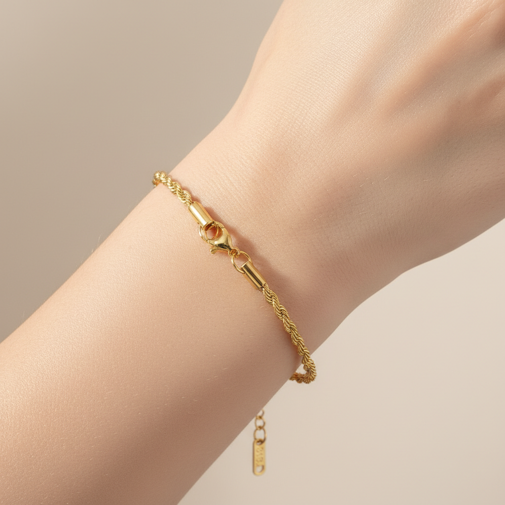 Ines – Bracelet Torsadé en Acier Inoxydable