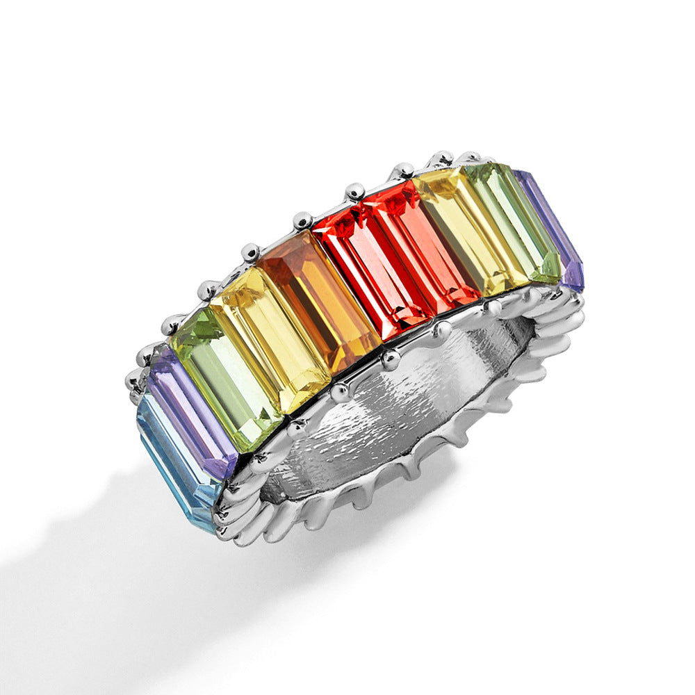 Naya – Bague Géométrique Tendance en Alliage Coloré