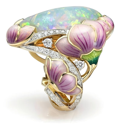 Lexa – Bague Émaillée Effet Goutte