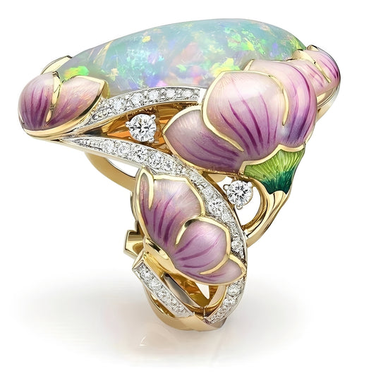 Lexa – Bague Émaillée Effet Goutte