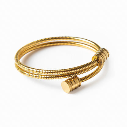 Angie – Bracelet Jonc Torsadé Doré