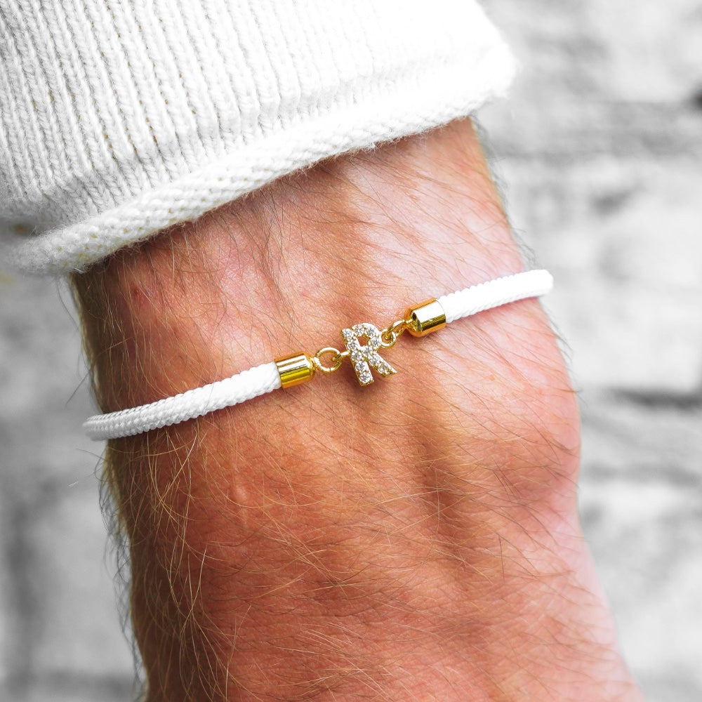 Calla – Bracelet Initiale Gravée Ajustable