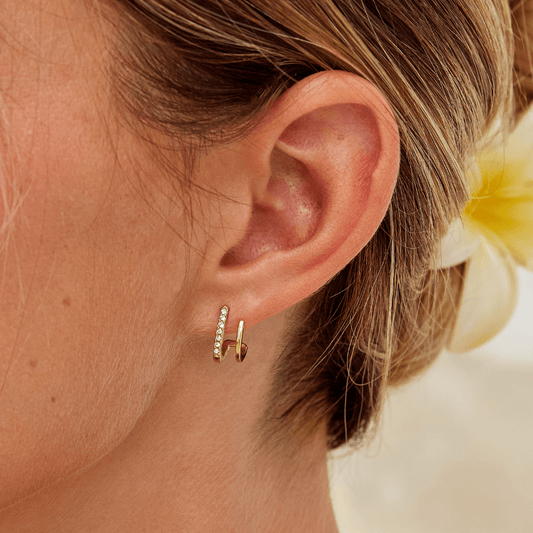 Zendaya – Boucles d’Oreilles Griffes Cristal en Or 18K