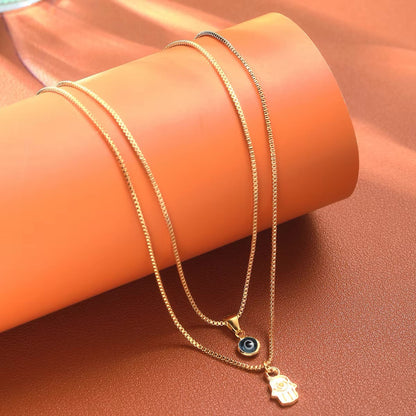 Sahar – Collier Deux Rangs Mauvais Œil