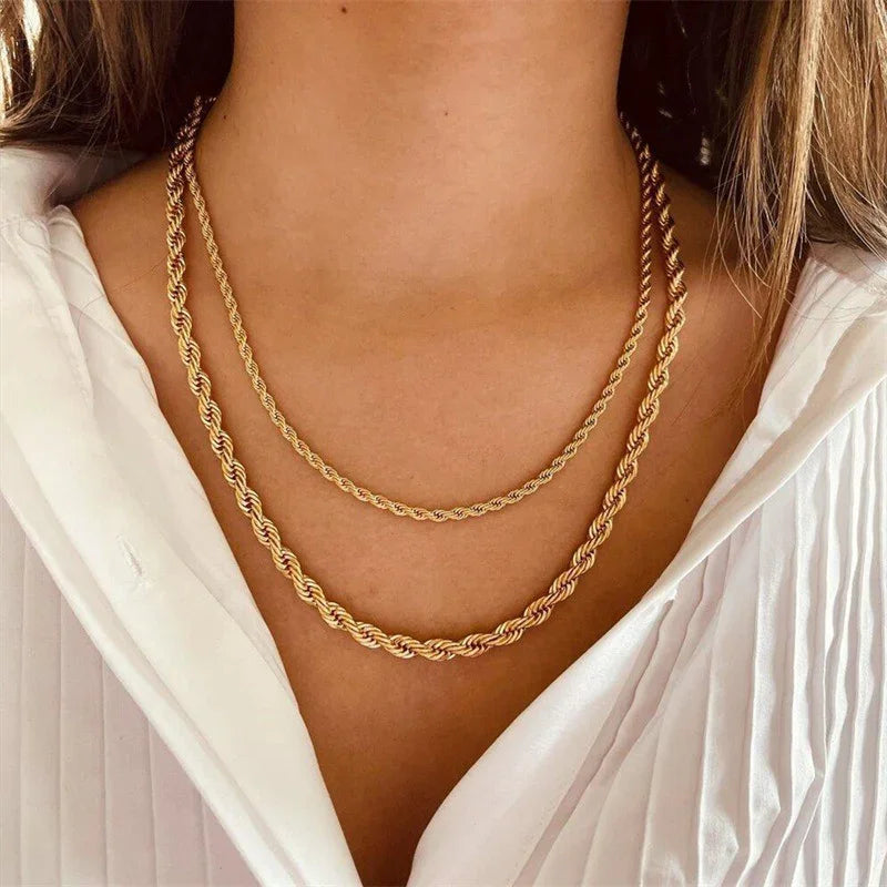 Bianca – Collier Chaîne Rope en Or