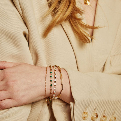Blanche – Bracelet Chaîne Paperclip Épais