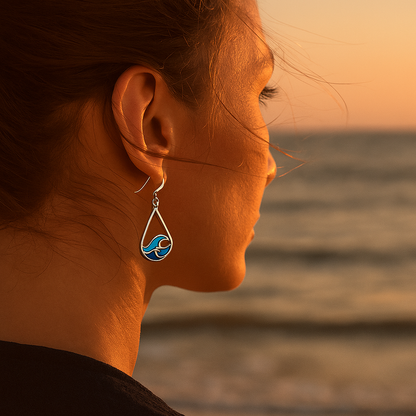 Vera – Boucles d'Oreilles Bleu Tidal