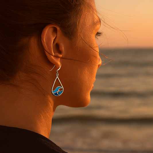 Vera – Boucles d'Oreilles Bleu Tidal