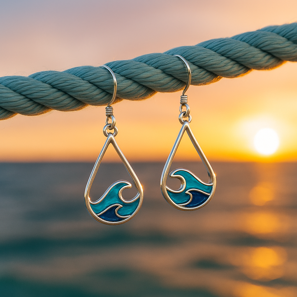 Vera – Boucles d'Oreilles Bleu Tidal