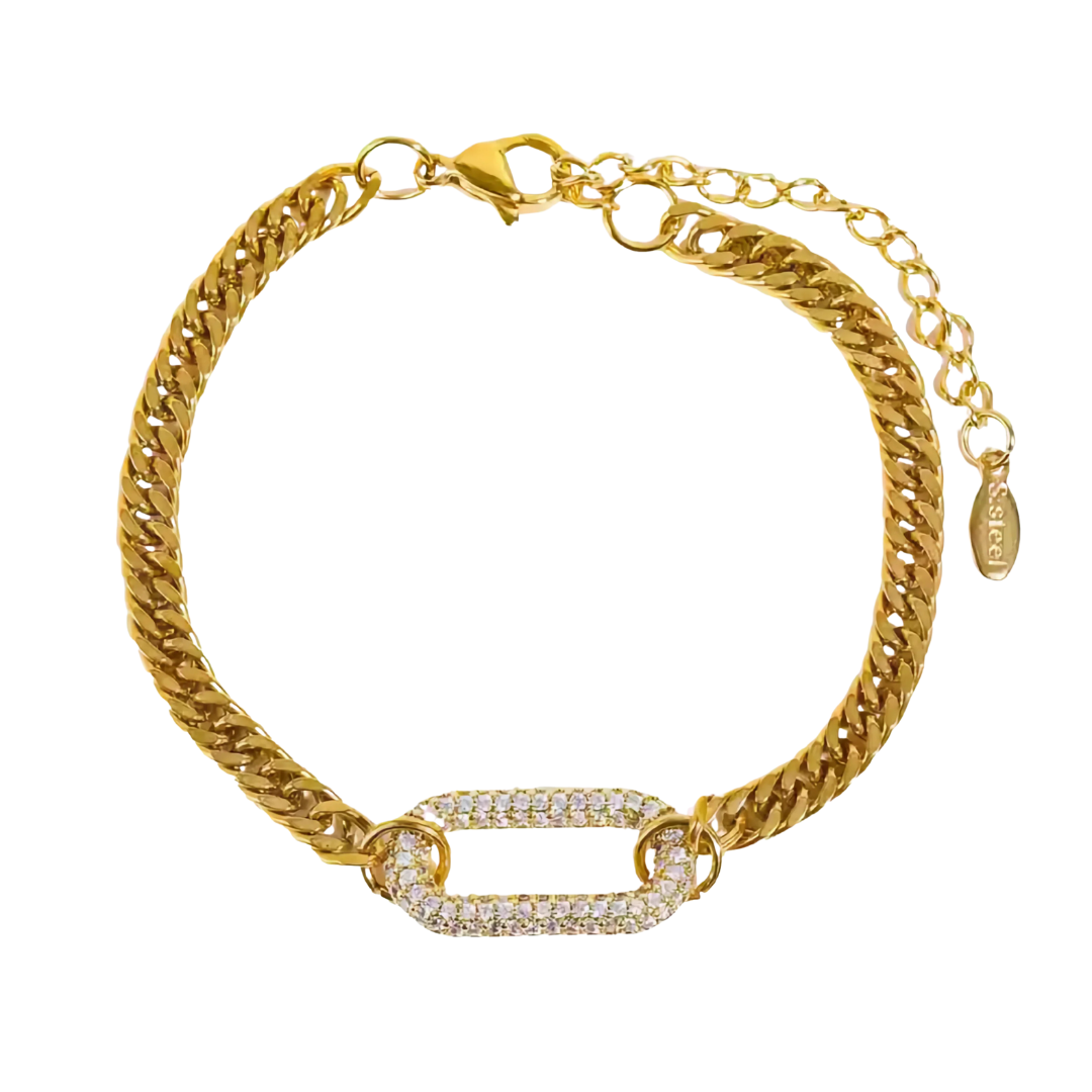 Isabelle – Bracelet Géométrique Exquis en Rhinestones