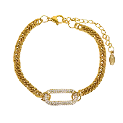 Isabelle – Bracelet Géométrique Exquis en Rhinestones