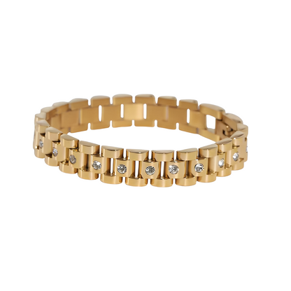 Antonia – Bracelet acier titane à maillons horlogers