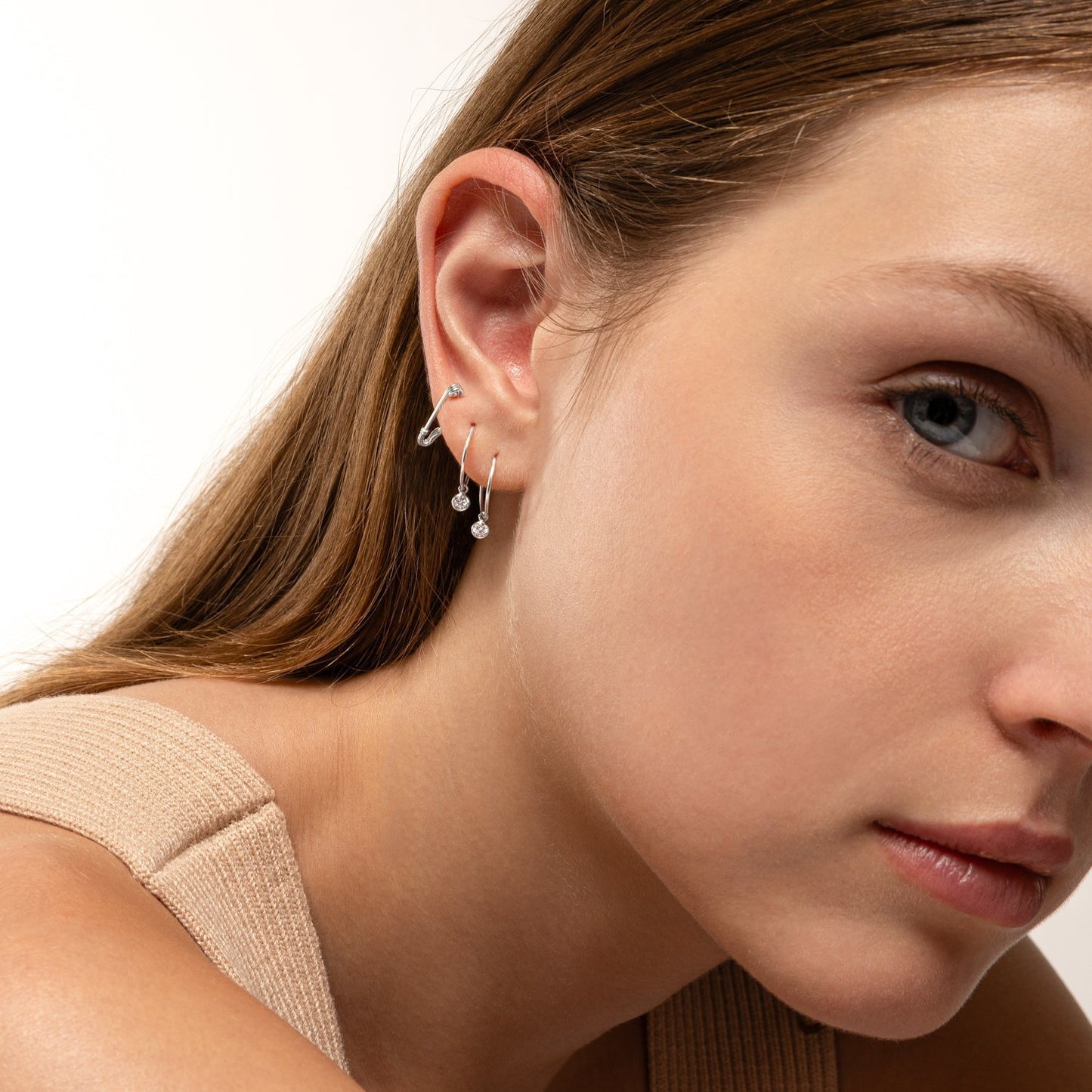 Eden - Petites Boucles d’Oreilles Épingle à Nourrice
