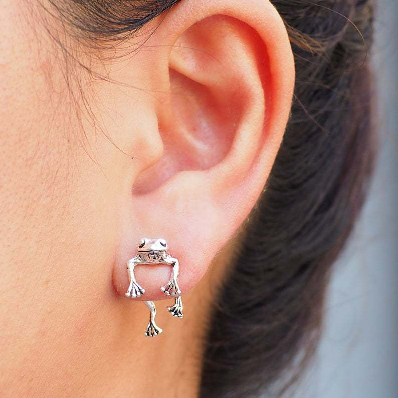 Joli grenouille flottante - Boucles d'oreilles mini grenouille