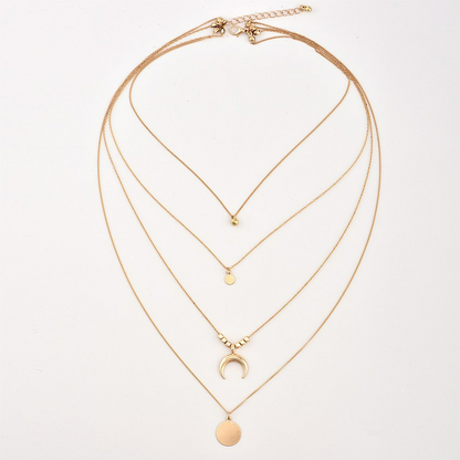 Collier Boho à couches multiples - Lune