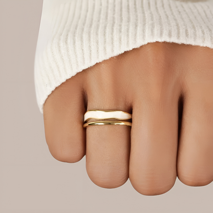 Clara – Bague Fritillaire Émail Blanc