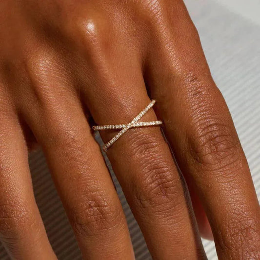Nadia – Bague Croix en Or et Diamants