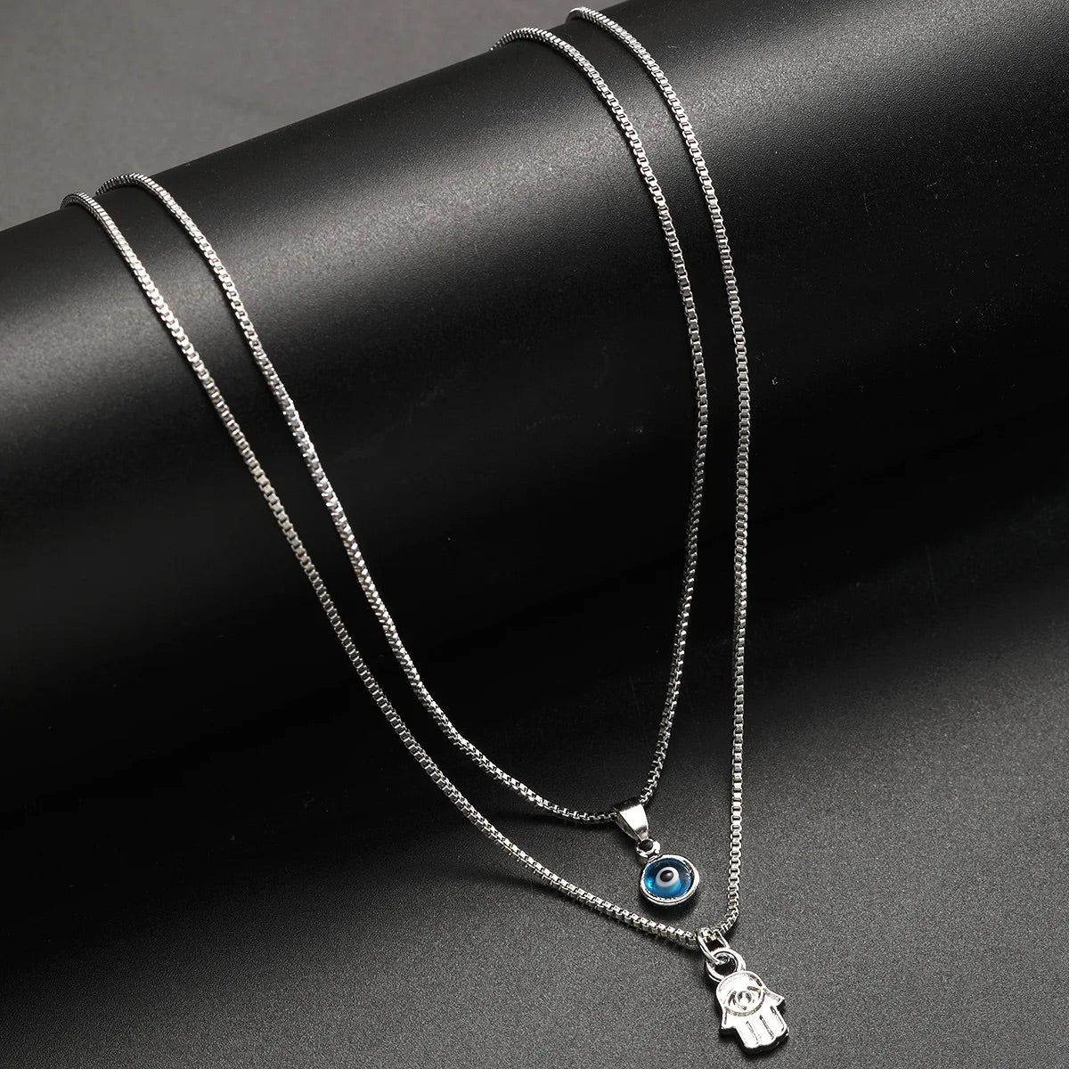 Sahar – Collier Deux Rangs Mauvais Œil