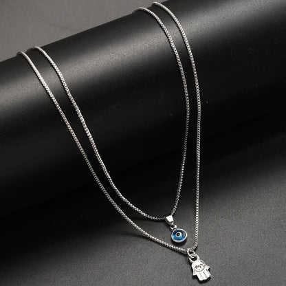 Sahar – Collier Deux Rangs Mauvais Œil