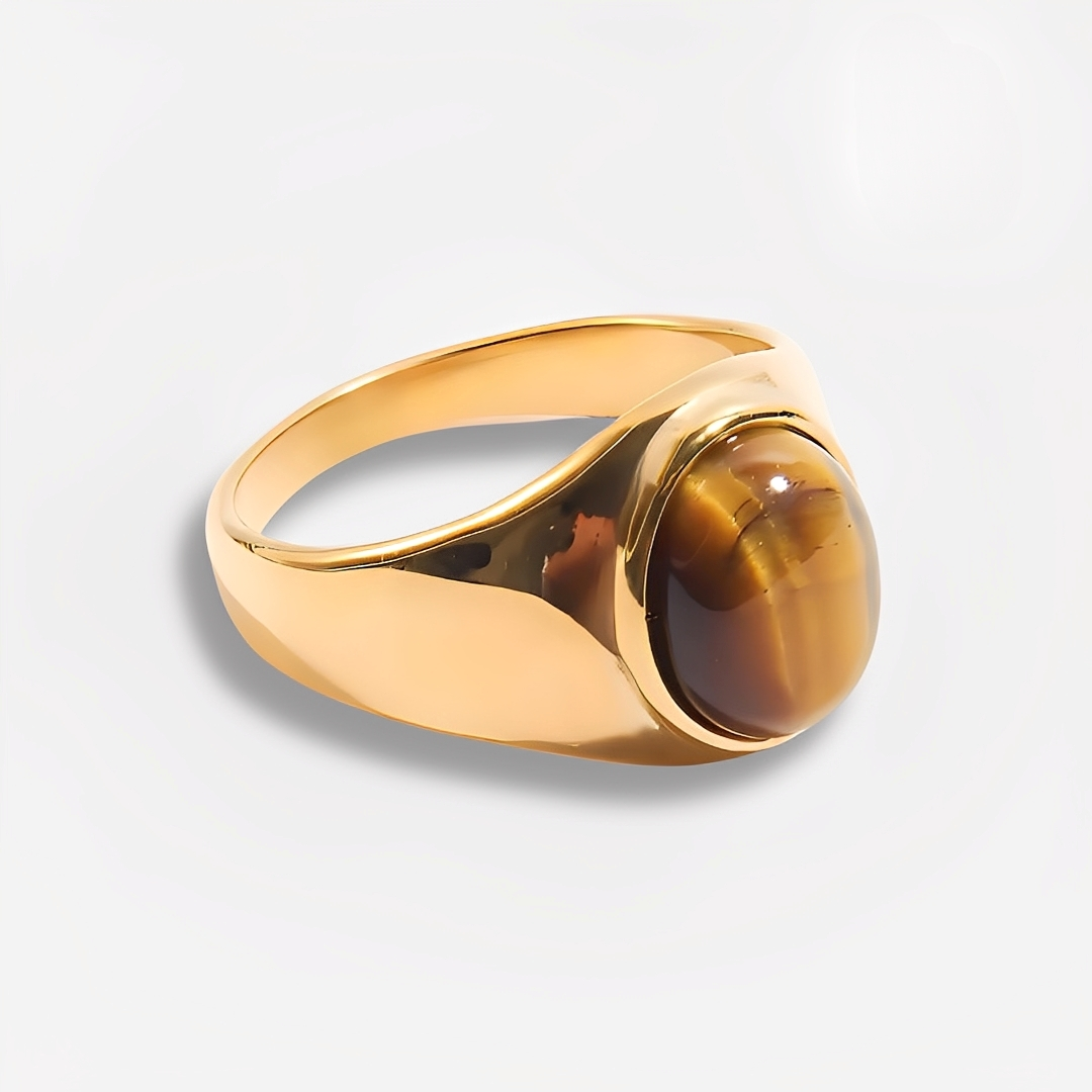 Sheynn – Bague Ovale Œil de Tigre