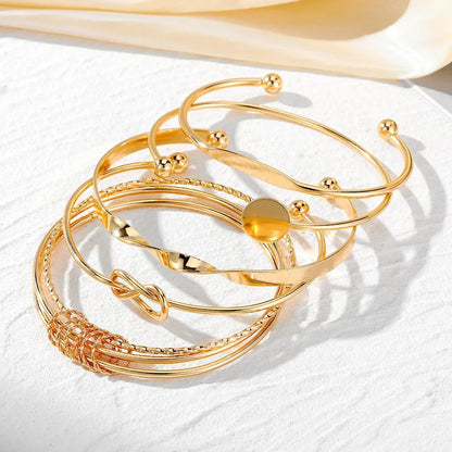 Neda – Ensemble de 5 Bracelets Joncs Torsadés