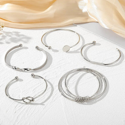 Neda – Ensemble de 5 Bracelets Joncs Torsadés