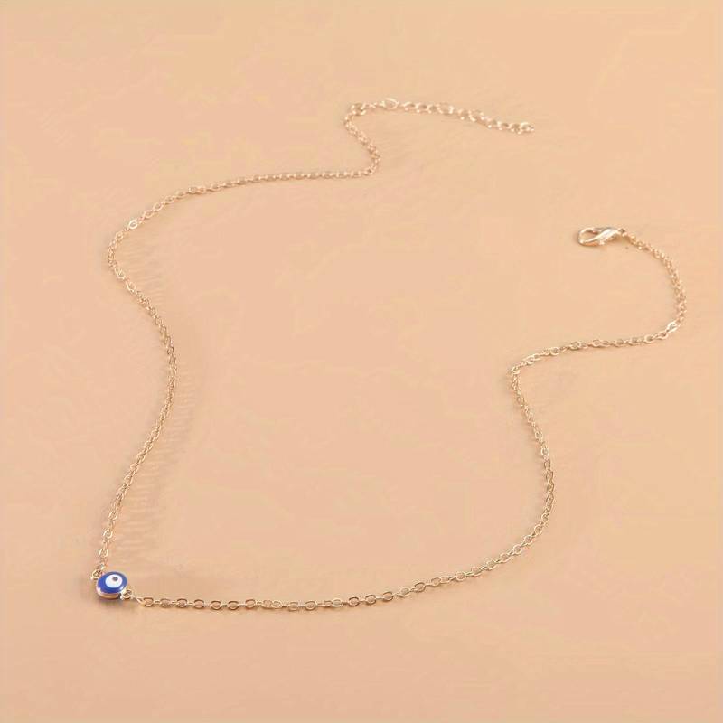 Collier vintage avec le mauvais œil bleu - Collier avec le mauvais œil
