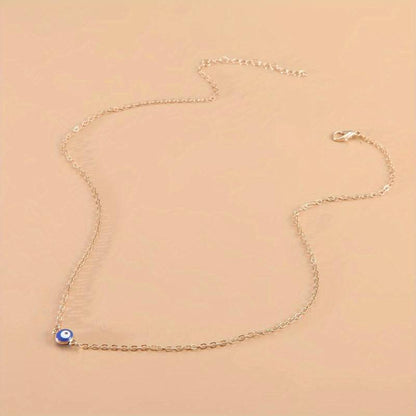 Collier vintage avec le mauvais œil bleu - Collier avec le mauvais œil